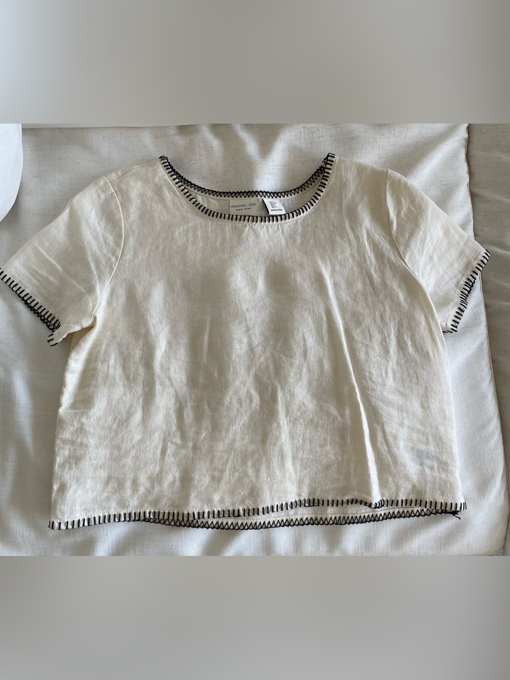 Cream Linen Top